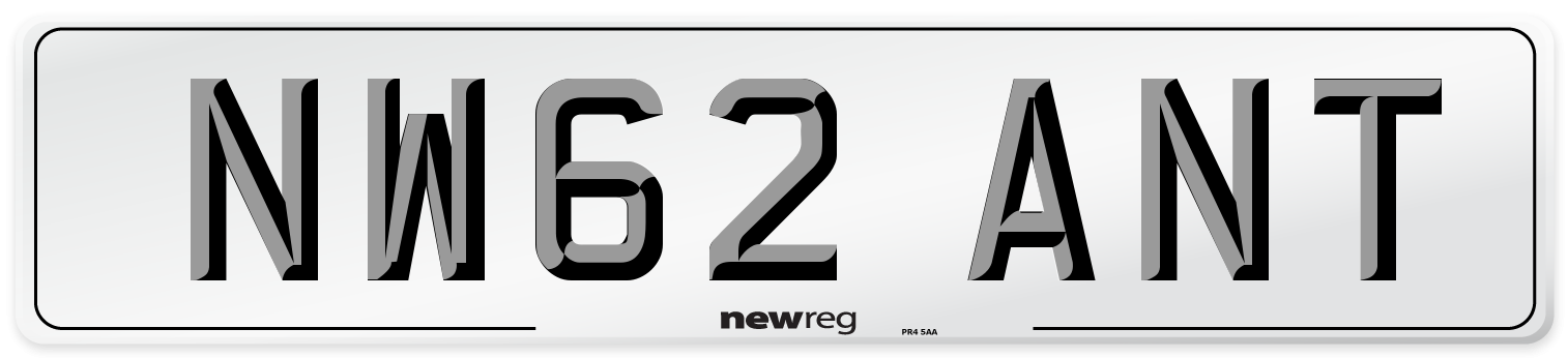 NW62 ANT Number Plate from New Reg